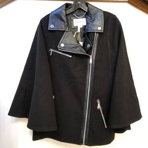 NWT Brand New BCBG Moto Cape Coat Size Small